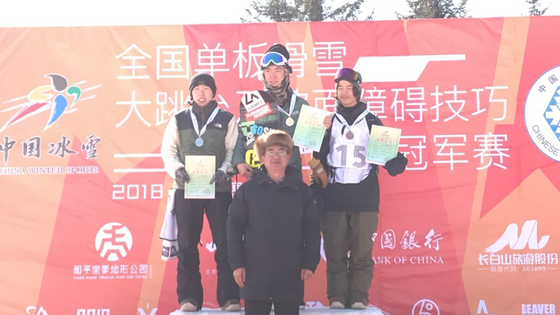 2018-2019年度全国单板滑雪大跳台/坡面障碍技巧冠军赛我校学生摘金夺银