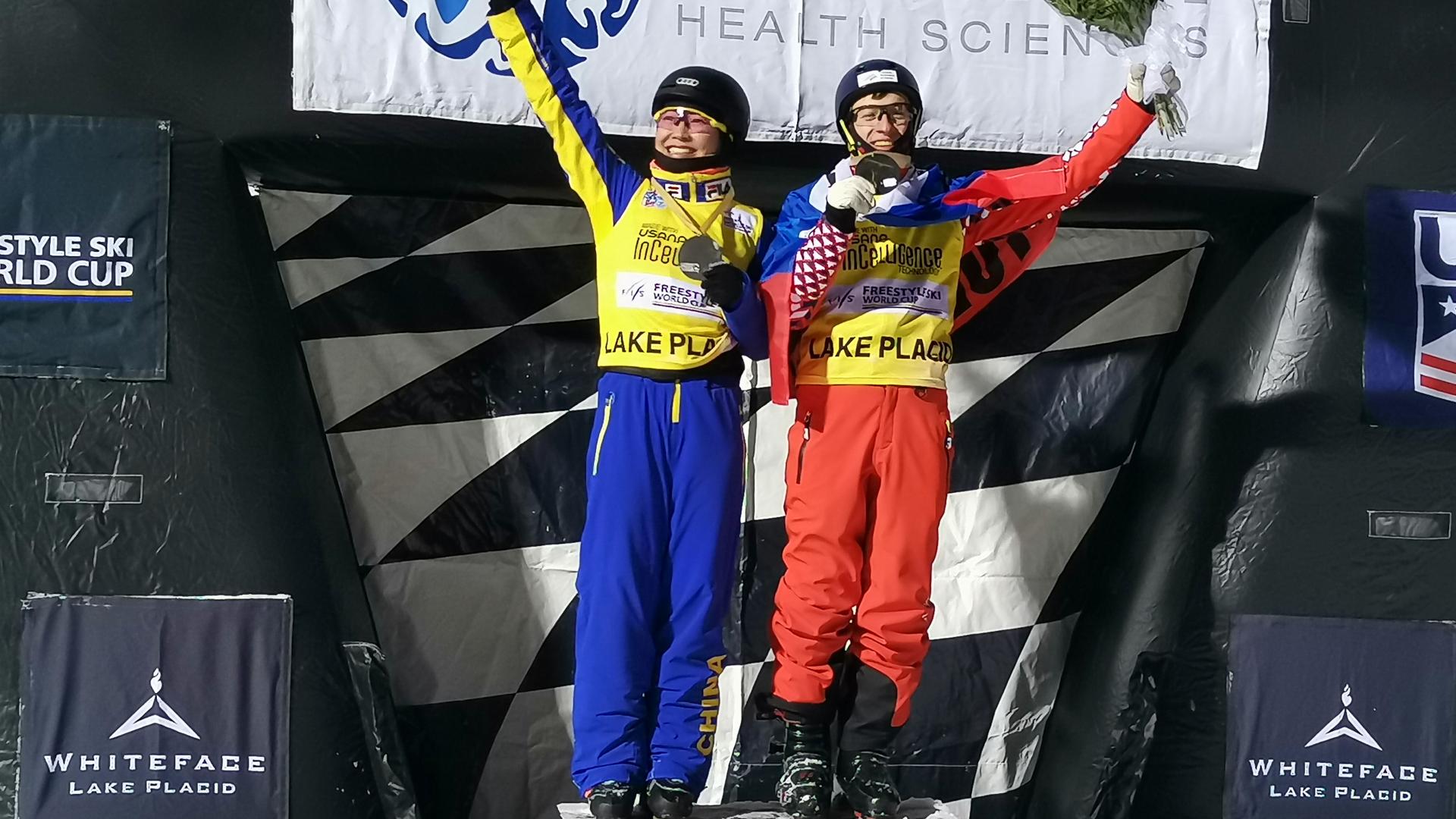 2018-2019赛季自由式滑雪空中技巧世界杯第一站赛我校运动员喜获1金2银